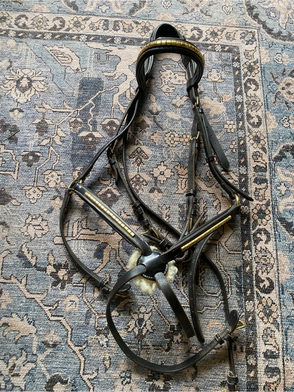 Dark brown clincher Leather Horse Bridle with Brass Detailing - Picture 3 of 3